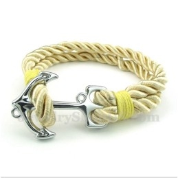 Heren Titanium Anker Katoenen Touw Armband
