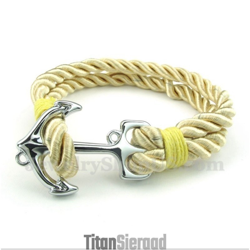 Heren Titanium Anker Katoenen Touw Armband