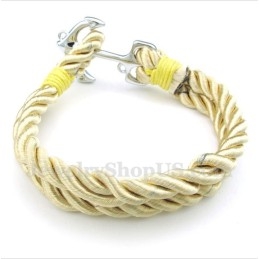 Heren Titanium Anker Katoenen Touw Armband