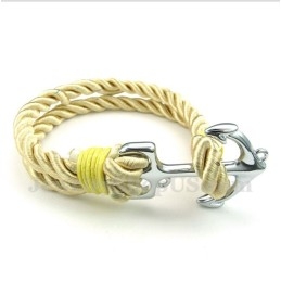 Heren Titanium Anker Katoenen Touw Armband