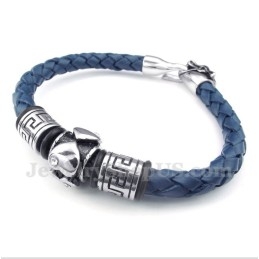 Heren Titanium Leren Armband