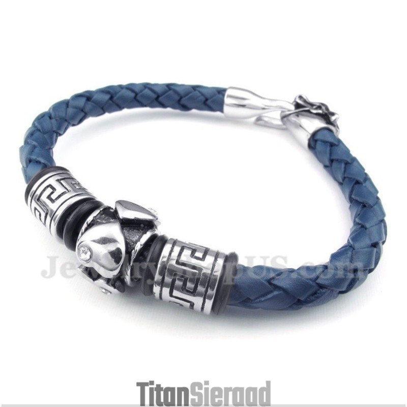 Heren Titanium Leren Armband