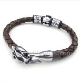 Heren Titanium Leren Armband