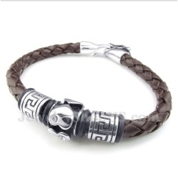 Heren Titanium Leren Armband