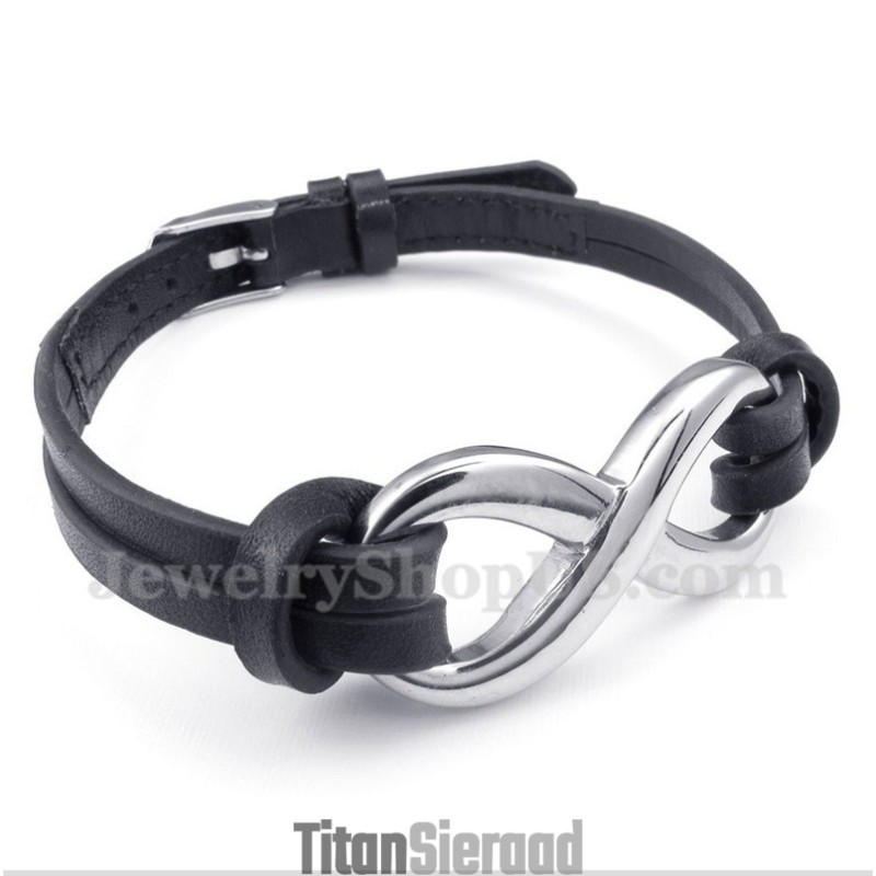 Heren Titanium Leren Armband Heren Titanium Leren Armband