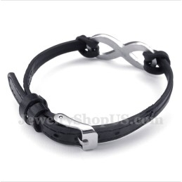 Heren Titanium Leren Armband