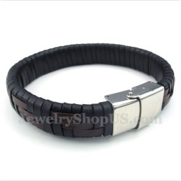 Heren Titanium Leren Armband