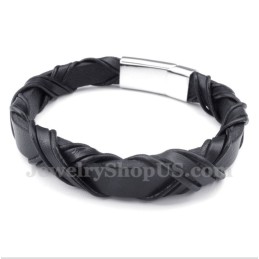 Heren Titanium Leren Armband