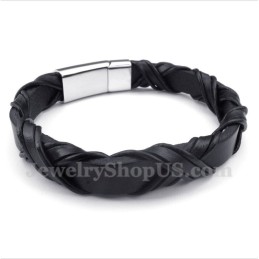 Heren Titanium Leren Armband