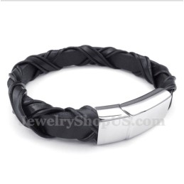 Heren Titanium Leren Armband