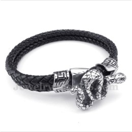 Heren Titanium Leren Armband
