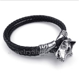 Heren Titanium Leren Armband