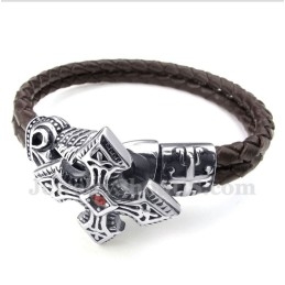 Heren Titanium Leren Armband