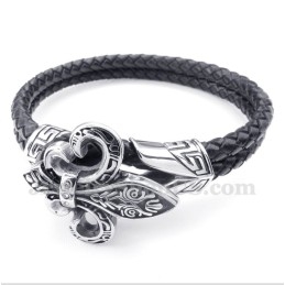 Heren Titanium Leren Armband