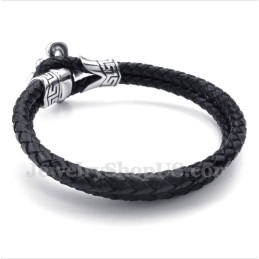Heren Titanium Leren Armband