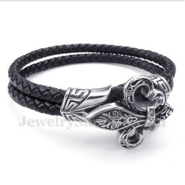 Heren Titanium Leren Armband