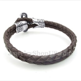 Heren Titanium Leren Armband