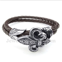 Heren Titanium Leren Armband