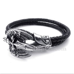Heren Titanium Leren Armband