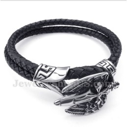 Heren Titanium Leren Armband