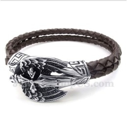 Heren Titanium Leren Armband