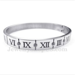 Herenarmband Van Titanium Met Romeinse Cijfers En Diamanten