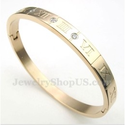 Herenarmband Van Titanium, Diamant, Roségoud En Romeinse Cijfers