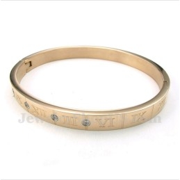 Herenarmband Van Titanium, Diamant, Roségoud En Romeinse Cijfers