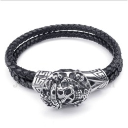 Heren Titanium Leren Armband