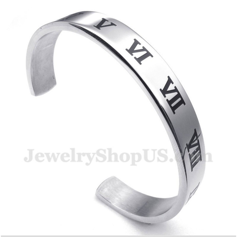 Herenarmband Met Romeinse Cijfers Van Titanium Herenarmband Met Romeinse Cijfers Van Titanium