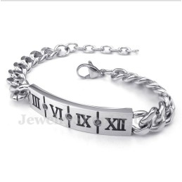 Heren Titanium Armband Met Romeinse Cijfers En Diamant
