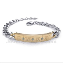 Heren Titanium Armband Met Romeinse Cijfers En Diamant