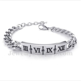 Titanium Romeinse Cijfers Diamanten Armband Voor Koppels (Één Paar)
