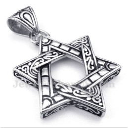 Titanium Davidster-Hanger Voor Heren Met Gratis Ketting