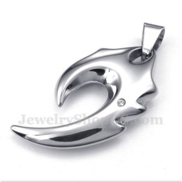 Titanium Wolf Fang Hanger Voor Heren Met Gratis Ketting