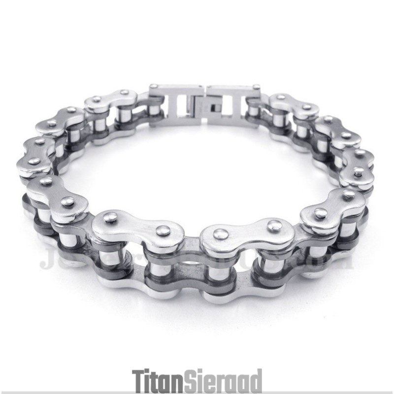 Titanium Zwarte Fietskettingarmband Voor Heren Titanium Zwarte Fietskettingarmband Voor Heren