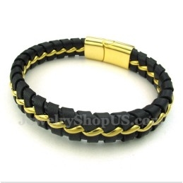 Heren Titanium Leren Armband