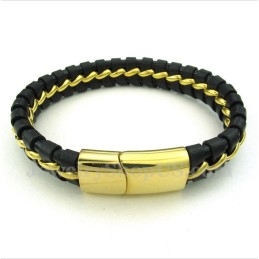 Heren Titanium Leren Armband