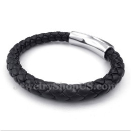 Heren Titanium Leren Armband