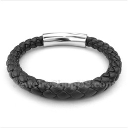 Heren Titanium Leren Armband