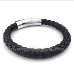 Heren Titanium Leren Armband