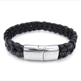 Heren Titanium Leren Armband