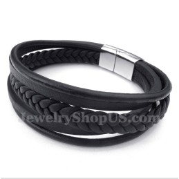 Heren Leren Titanium Armband