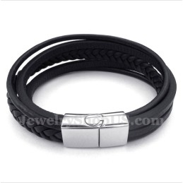 Heren Leren Titanium Armband