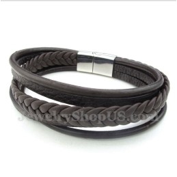 Heren Leren Titanium Armband