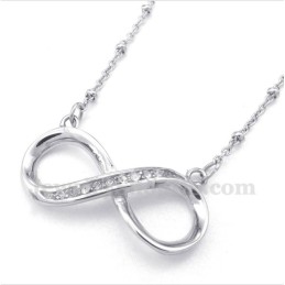 Titanium Diamanten Oneindigheidssymbool Ketting Voor Heren