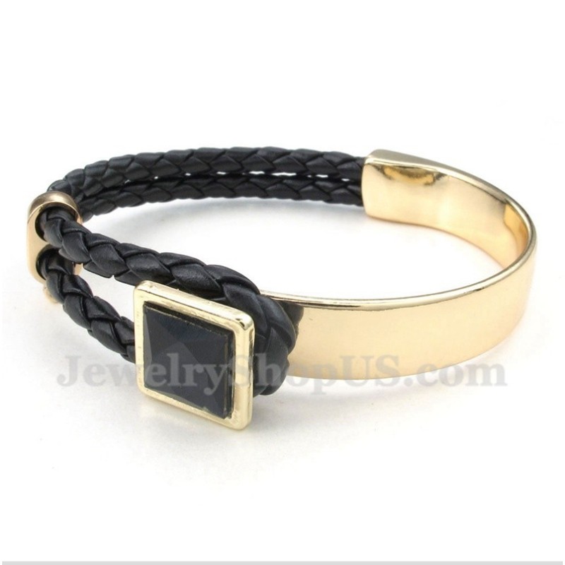 Heren Leren Titanium Armband