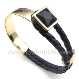 Heren Leren Titanium Armband
