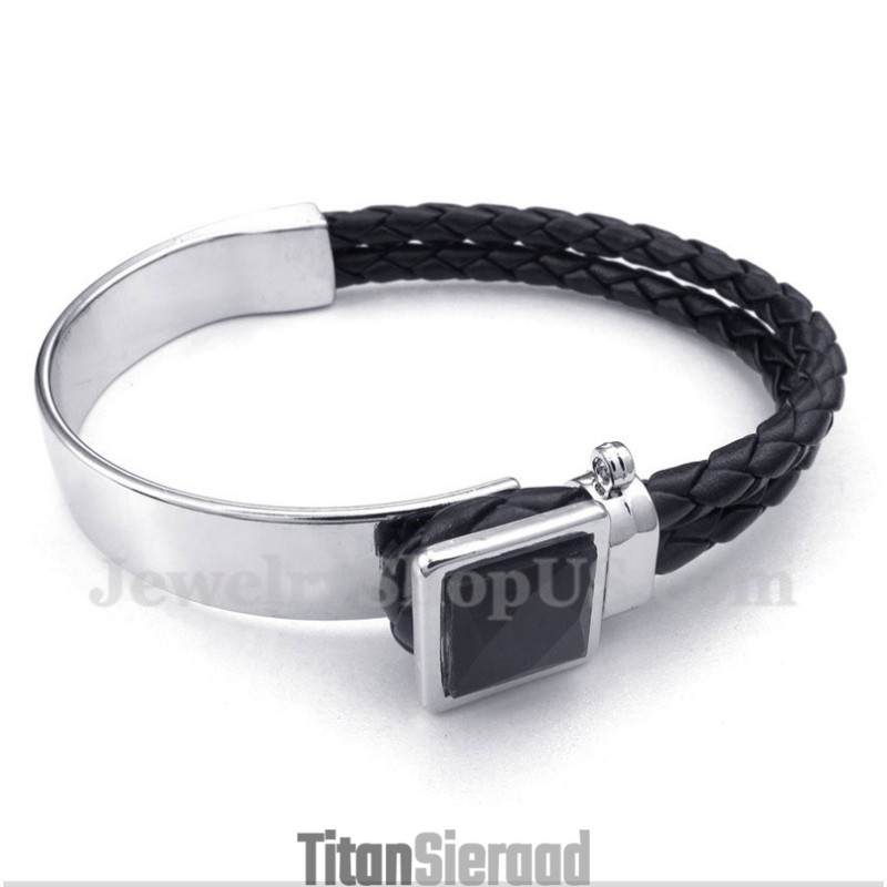 Heren Leren Titanium Armband Heren Leren Titanium Armband