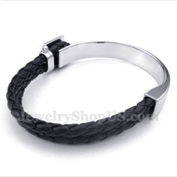 Heren Leren Titanium Armband